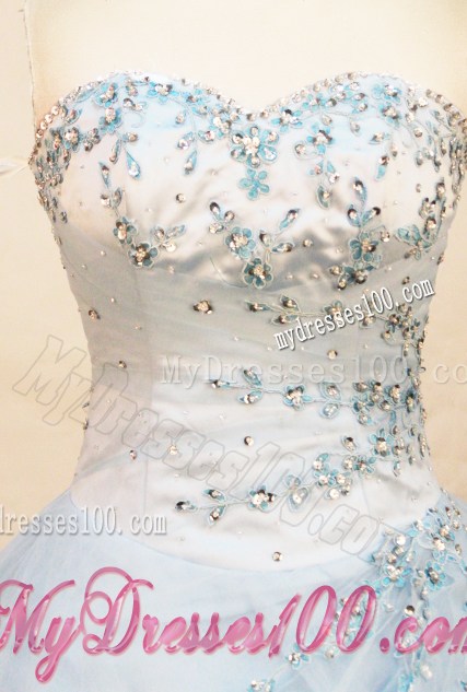 Baby blue Ball Gown Sweetheart Quinceanera Dress with Beading